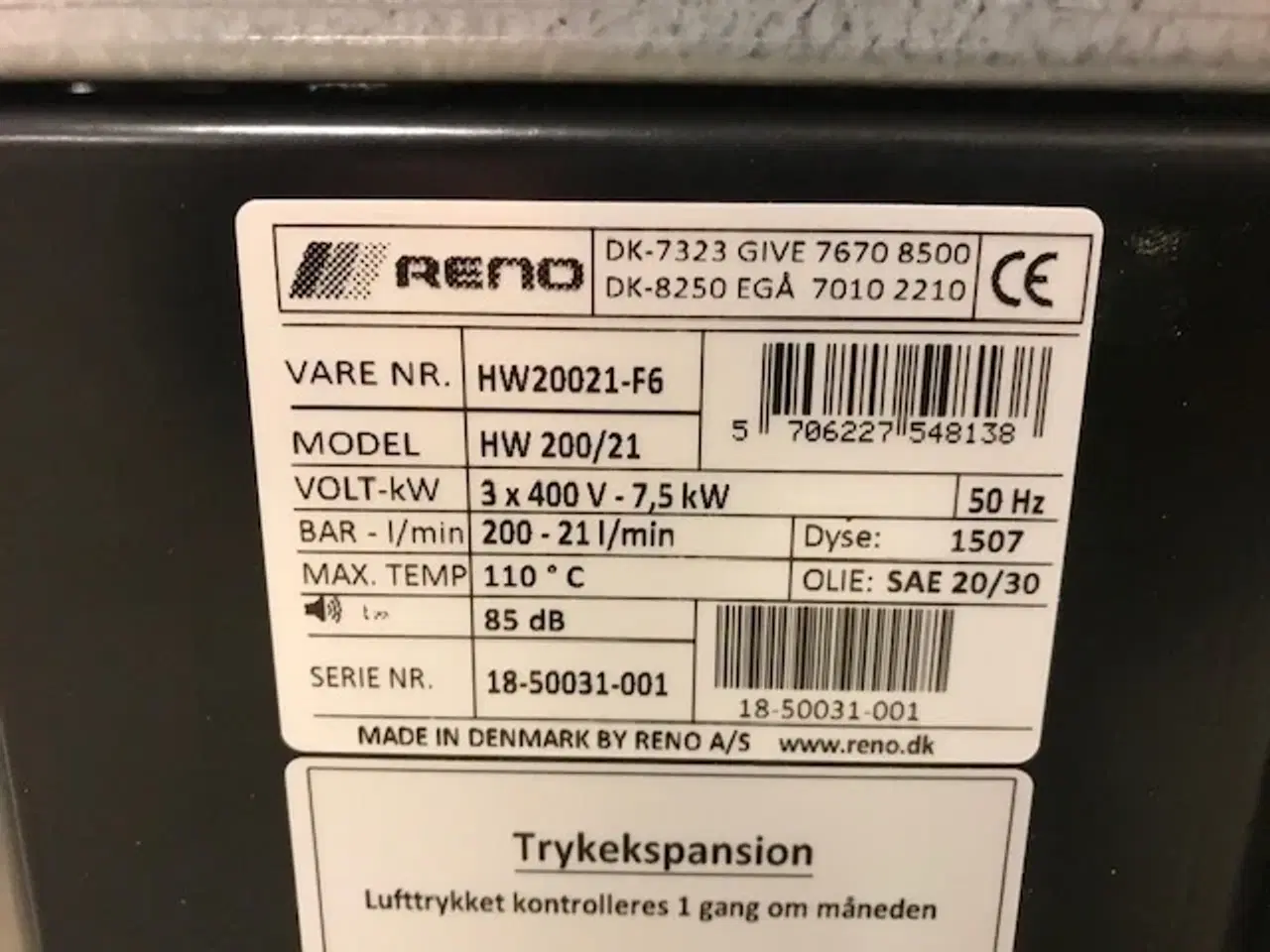 Billede 7 - Reno HW200/21 Geyser M8 - Med påbygget slangetromle