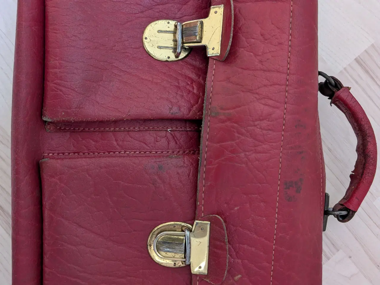 Billede 1 - Læder skoletaske 