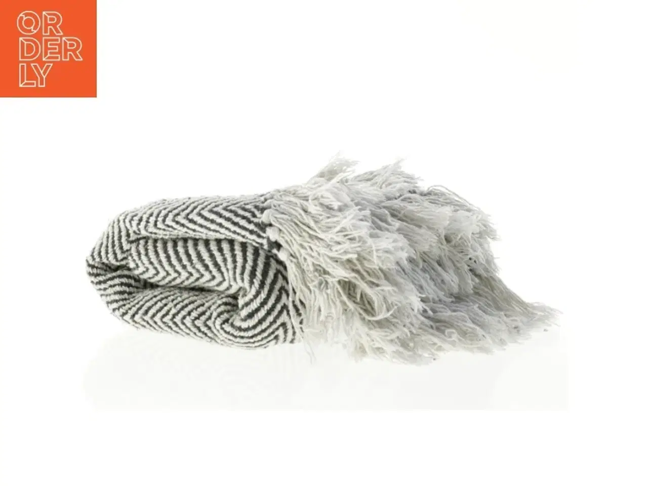 Billede 6 - Stribet tæppe med frynser fra Netto (str. 128 x 113 cm)