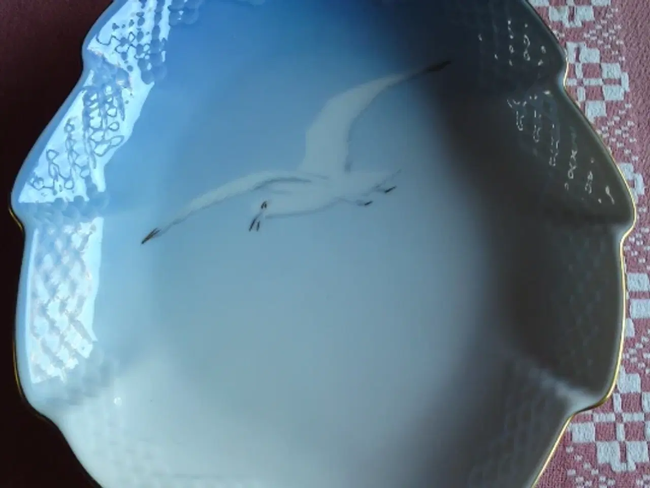 Billede 1 - mågestel bladformet kagefad