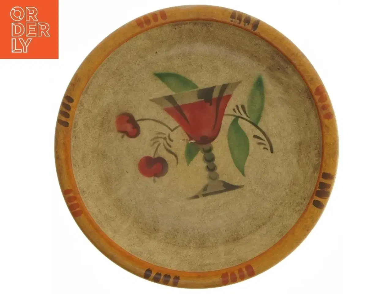 Billede 1 - Italienske desserttallerkener med kirsebærmotiv (ø 18,5 cm)