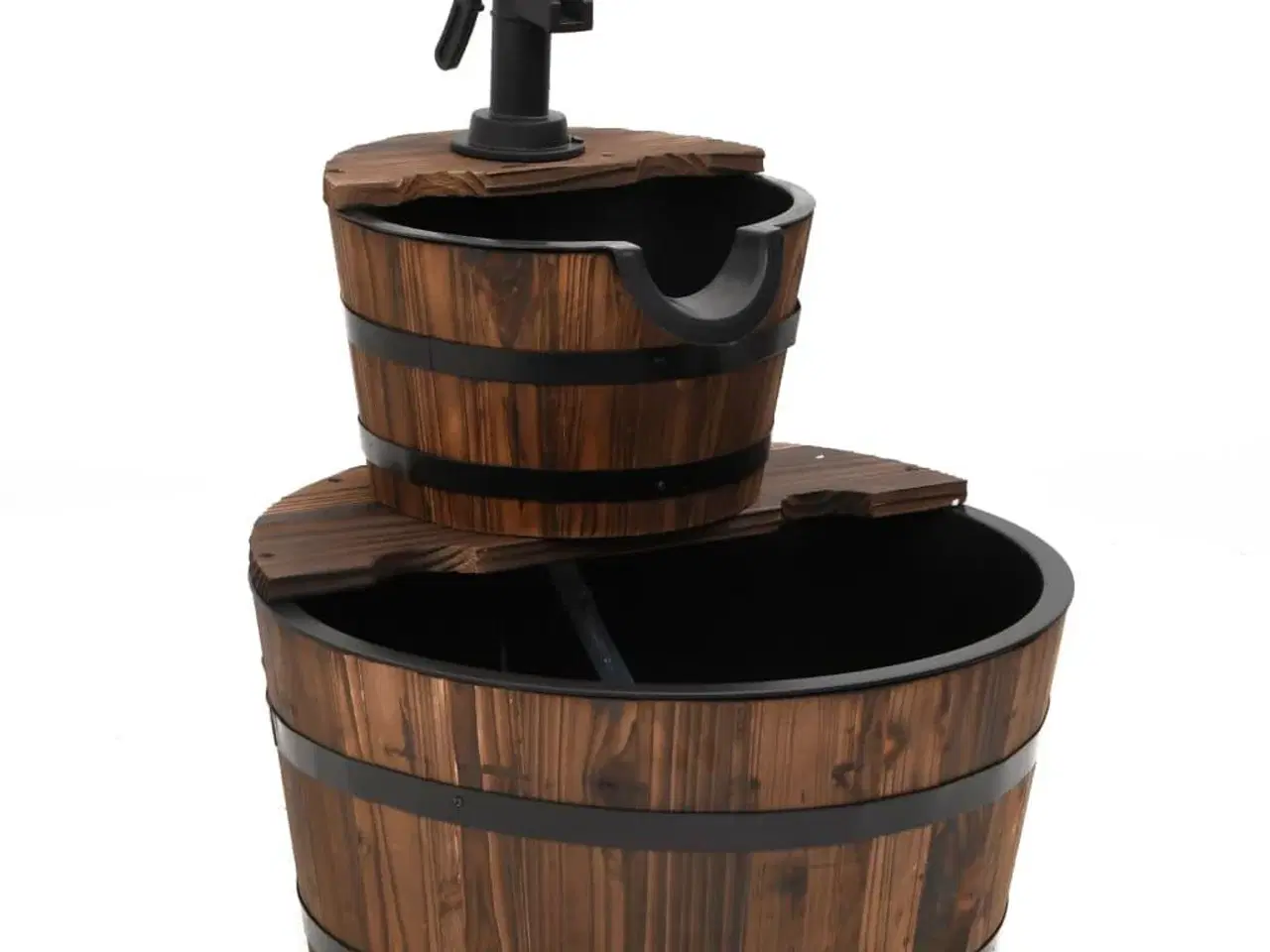 Billede 2 - Fontæne med pumpe 44,5x44,5x58 cm massivt fyrretræ