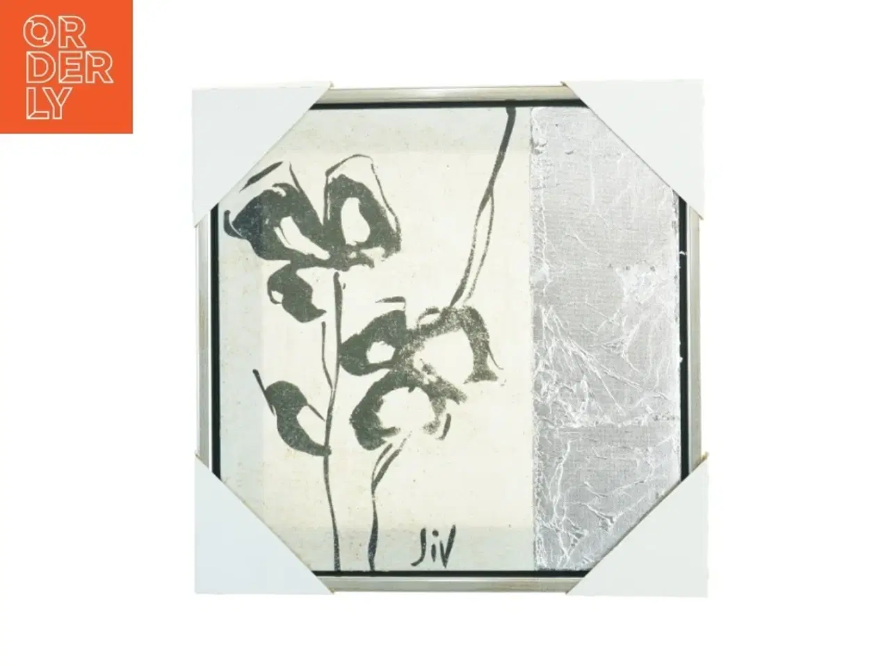 Billede 1 - Indrammet tryk med blomstermotiv (str. 44 x 44 cm)