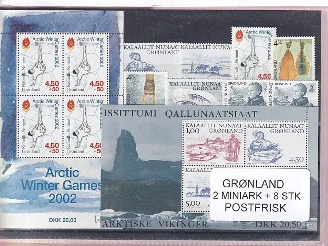 Billede 1 - Grønland - 2 Miniark + 8 Stk. - Postfrisk