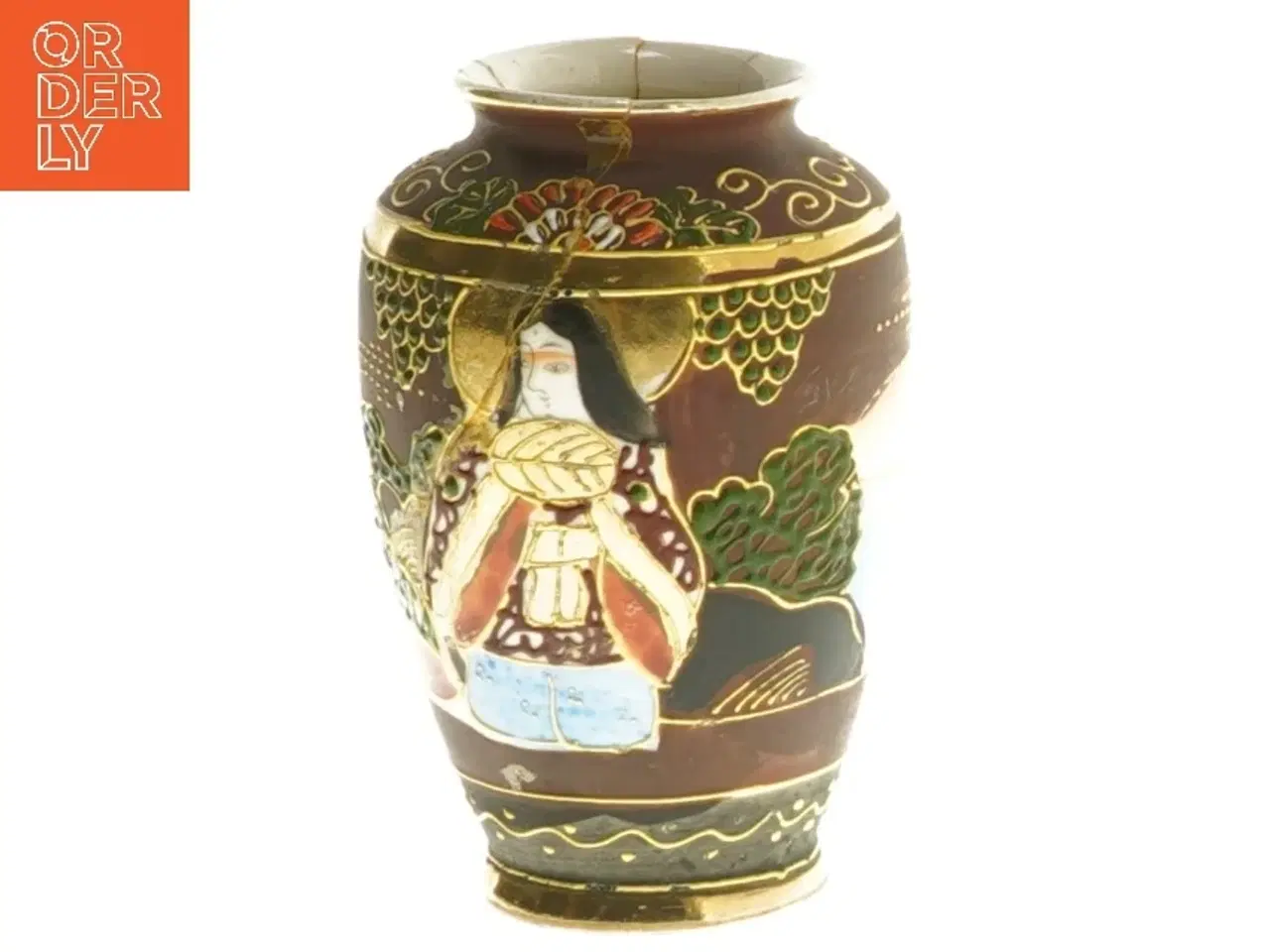Billede 2 - Dekorativ vase med figurer (str. 9 cm)
