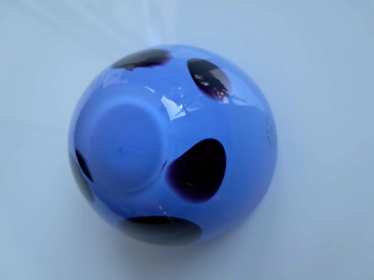 Billede 3 - Blå glasskål fra Søholm, kunstglas