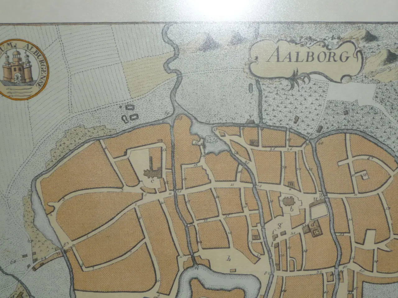 Billede 4 - gammel Kort over Aalborg 