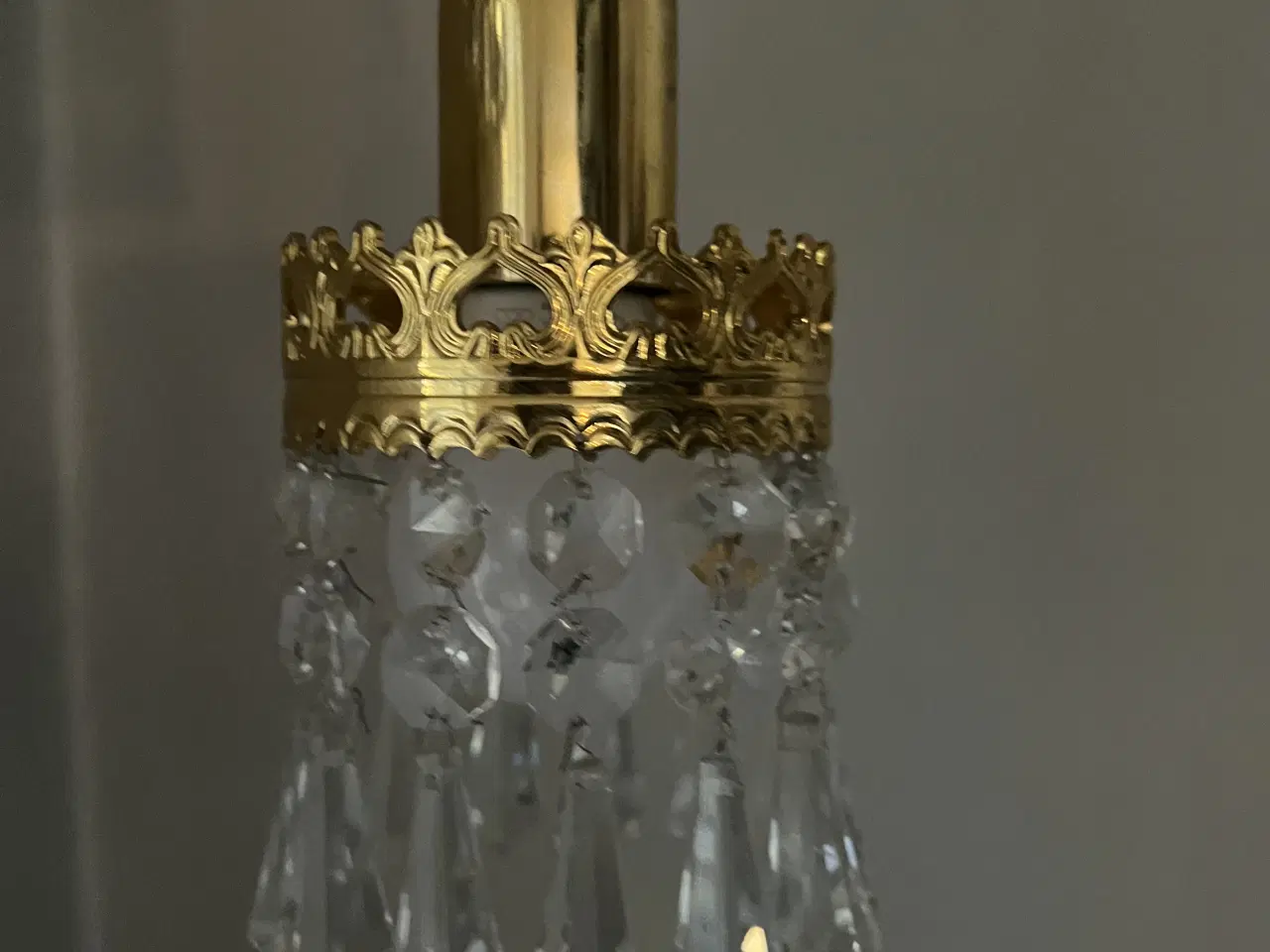 Billede 3 - Smukke vintage messing lamper med prismer 