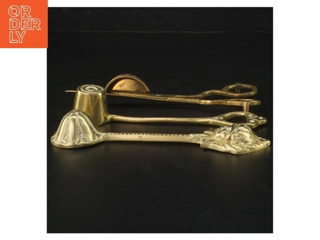 Billede 2 - Antikke messing lys slukkere og saks (str. 16 cm. 3 styk)