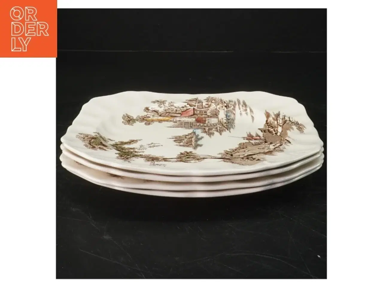 Billede 1 - Sæt af flade middagstallerkener fra Johnson Bros (str. Ø. 19,5 cm. 4 styk)