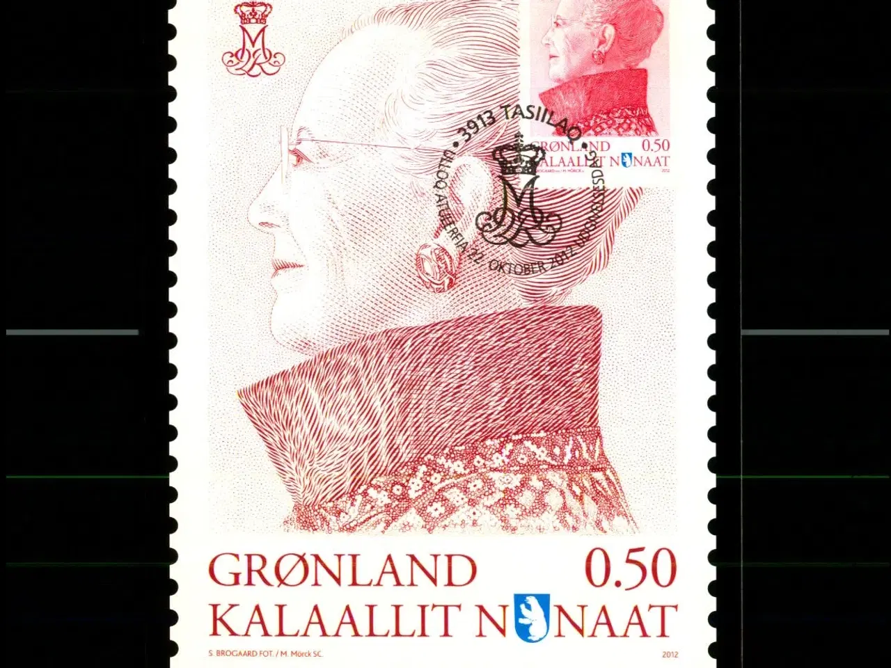 Billede 1 - Dronning Margrethe II - 2012 - Post Greenland G 488 - Brugt