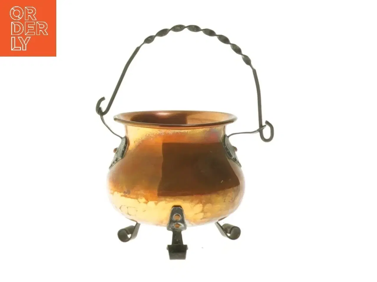 Billede 1 - Lille kobbergryde med hank (str. Ø 6 cm længde 6,5 cm)