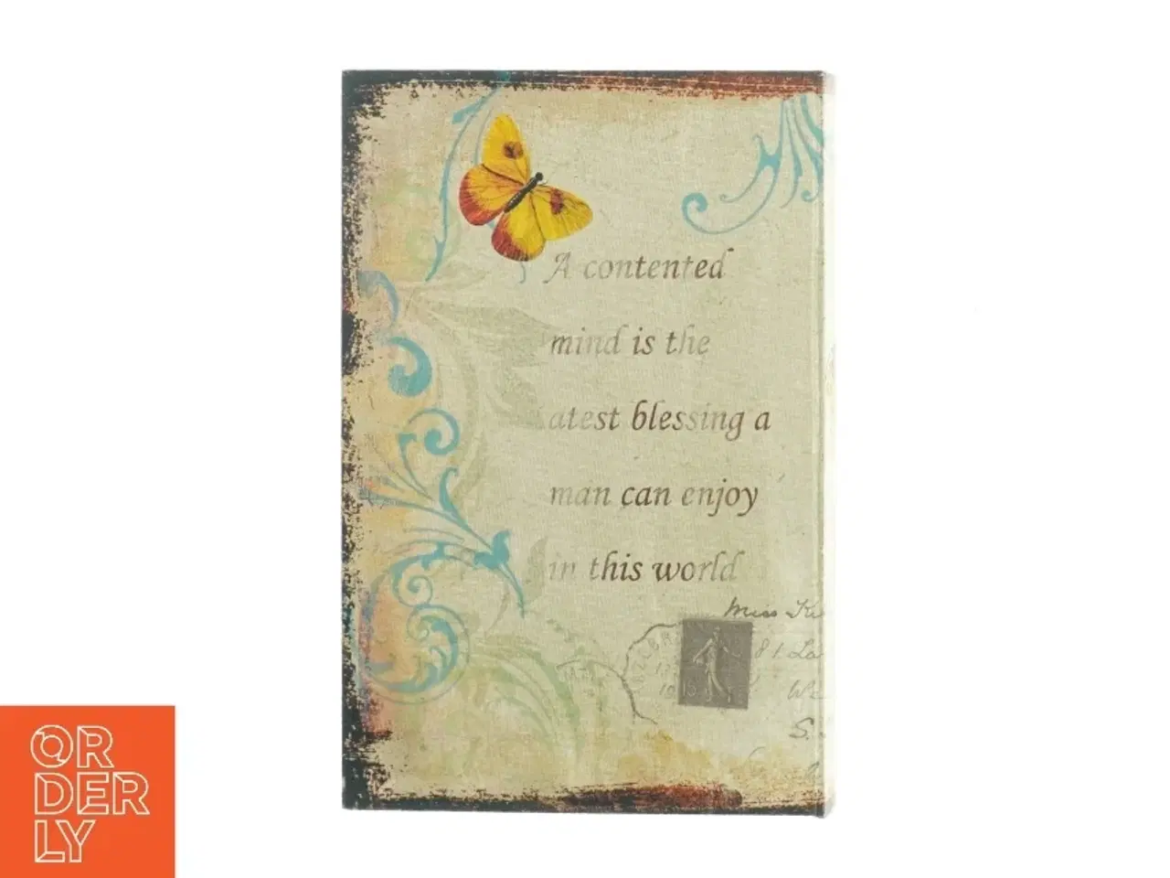 Billede 3 - Vintage Retro Dekorativ Bog Opbevaring æske med sommerfugle betrukket med sort filt (str. 22 x 33 cm)