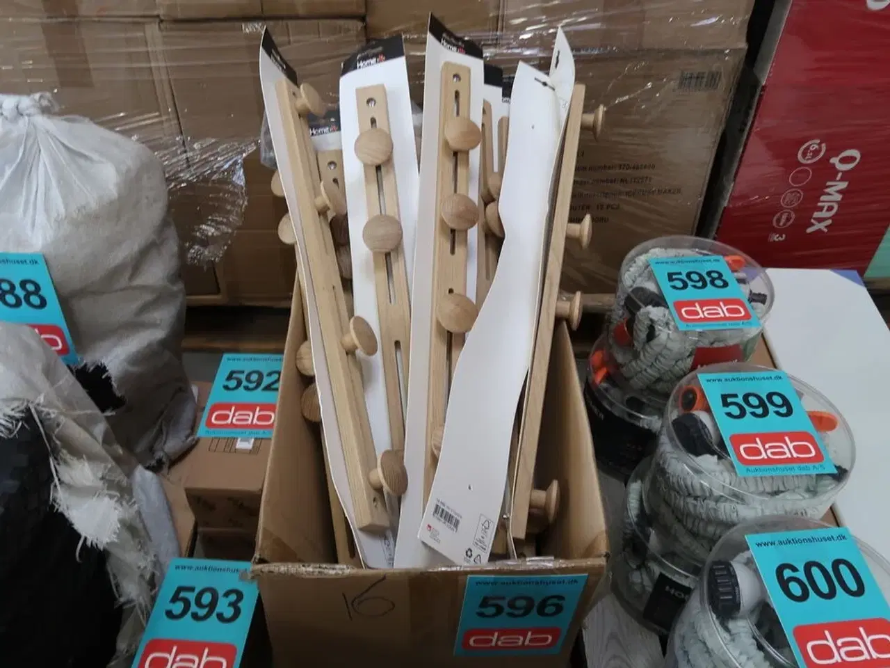 Billede 6 - 16 stk. Knagerække 4 knopper, 58,5 cm, egetræ