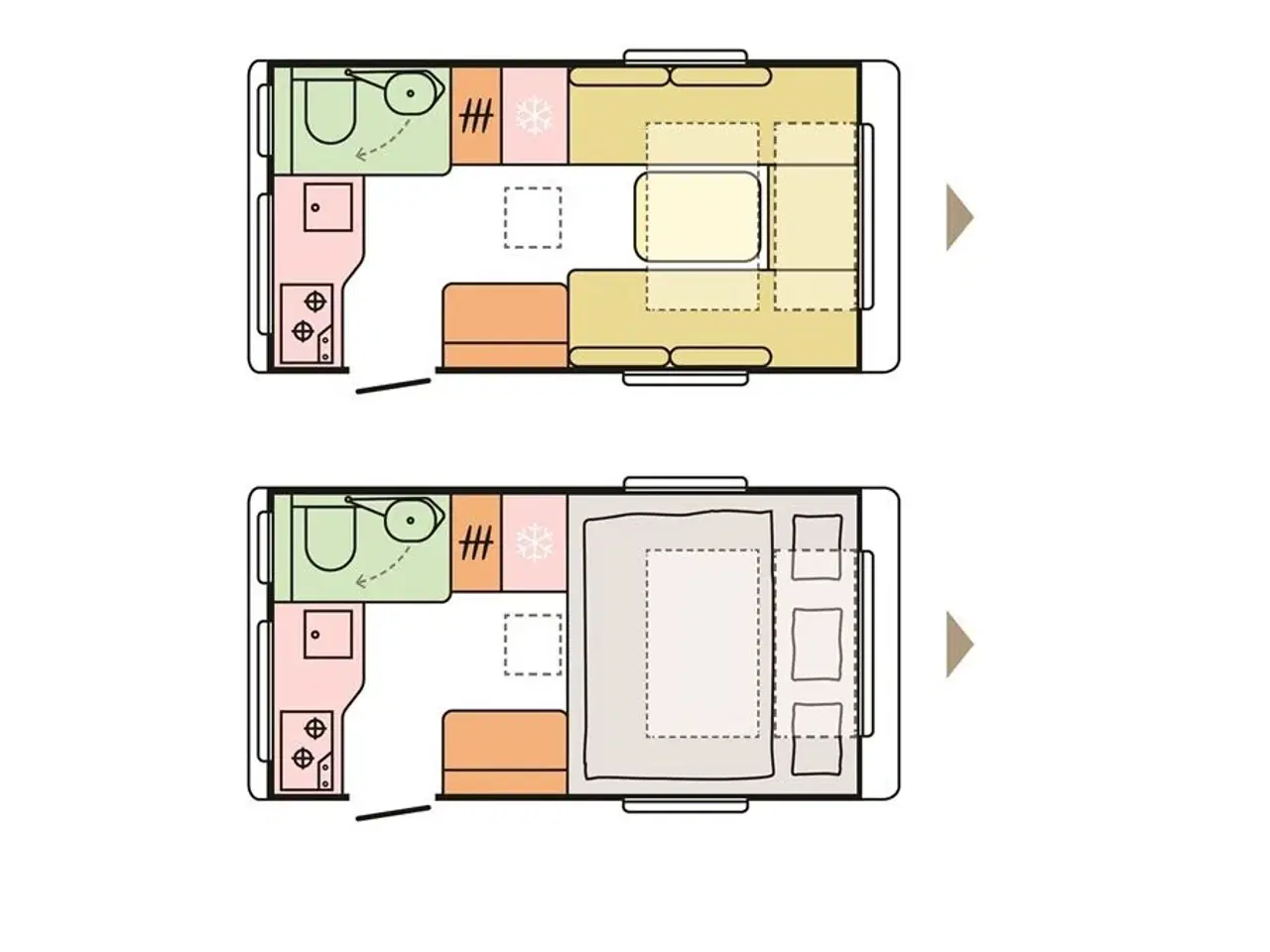 Billede 13 - 2026 - Adria Action 391 LH Classic   NY udgave! Enkeltsenge, sidehængt bord, endekøkken, Truma Combi-varme (gas), Soundbar, panorama-vindue, el-gulvvarme,