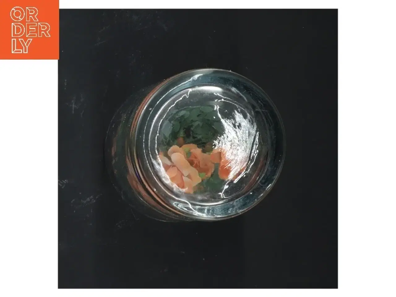 Billede 4 - Glasvase med kunstige blomster og fyrfadslys (str. 15 cm)