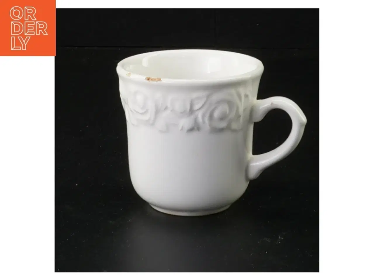 Billede 1 - Hvid relief kaffekop fra Quadrifoglio (str. 8 x 8 cm)