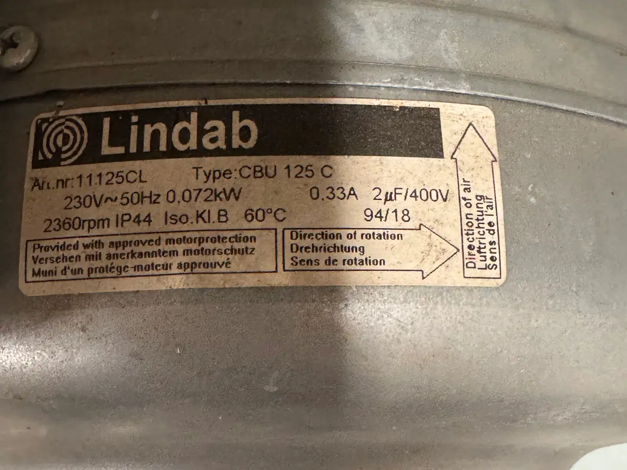 Billede 2 - Lindab ø125 kanalventilator