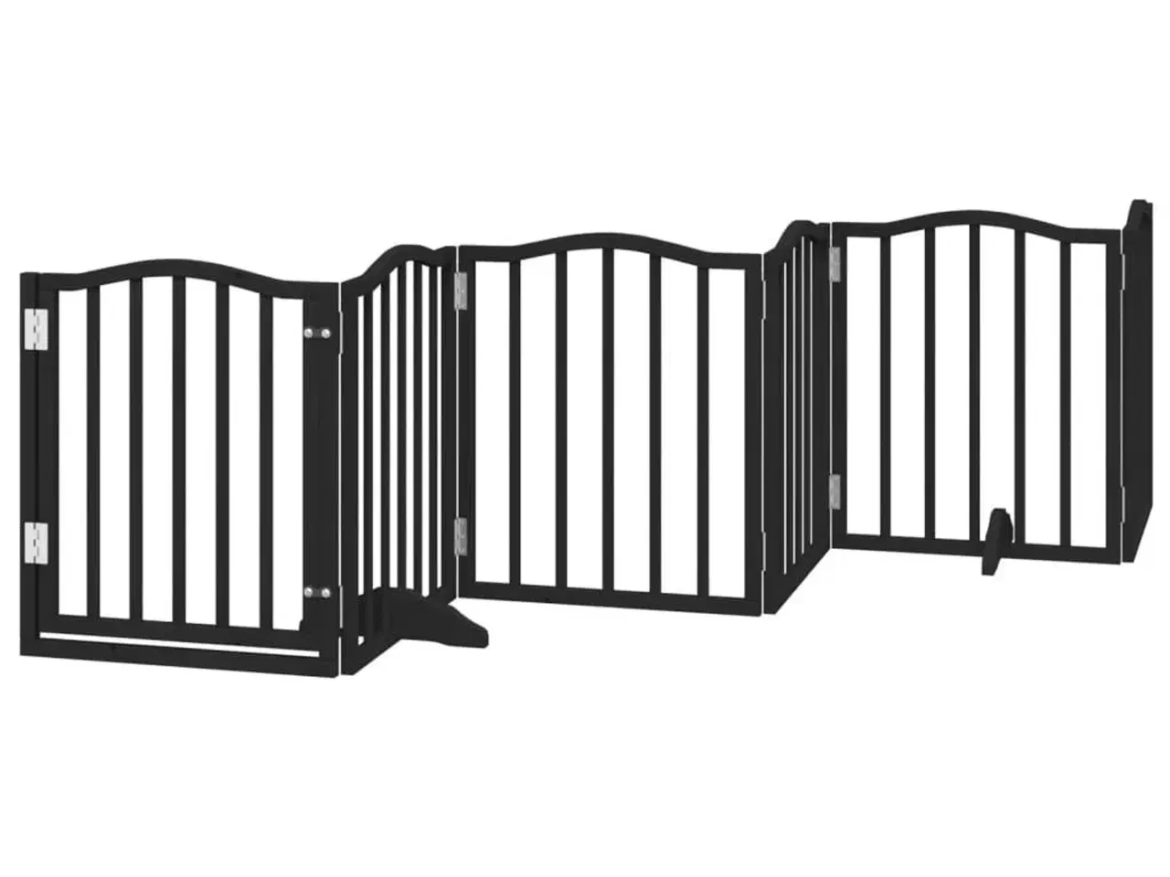 Billede 2 - Hundelåge med dør 6 paneler 300 cm foldbar poppeltræ sort