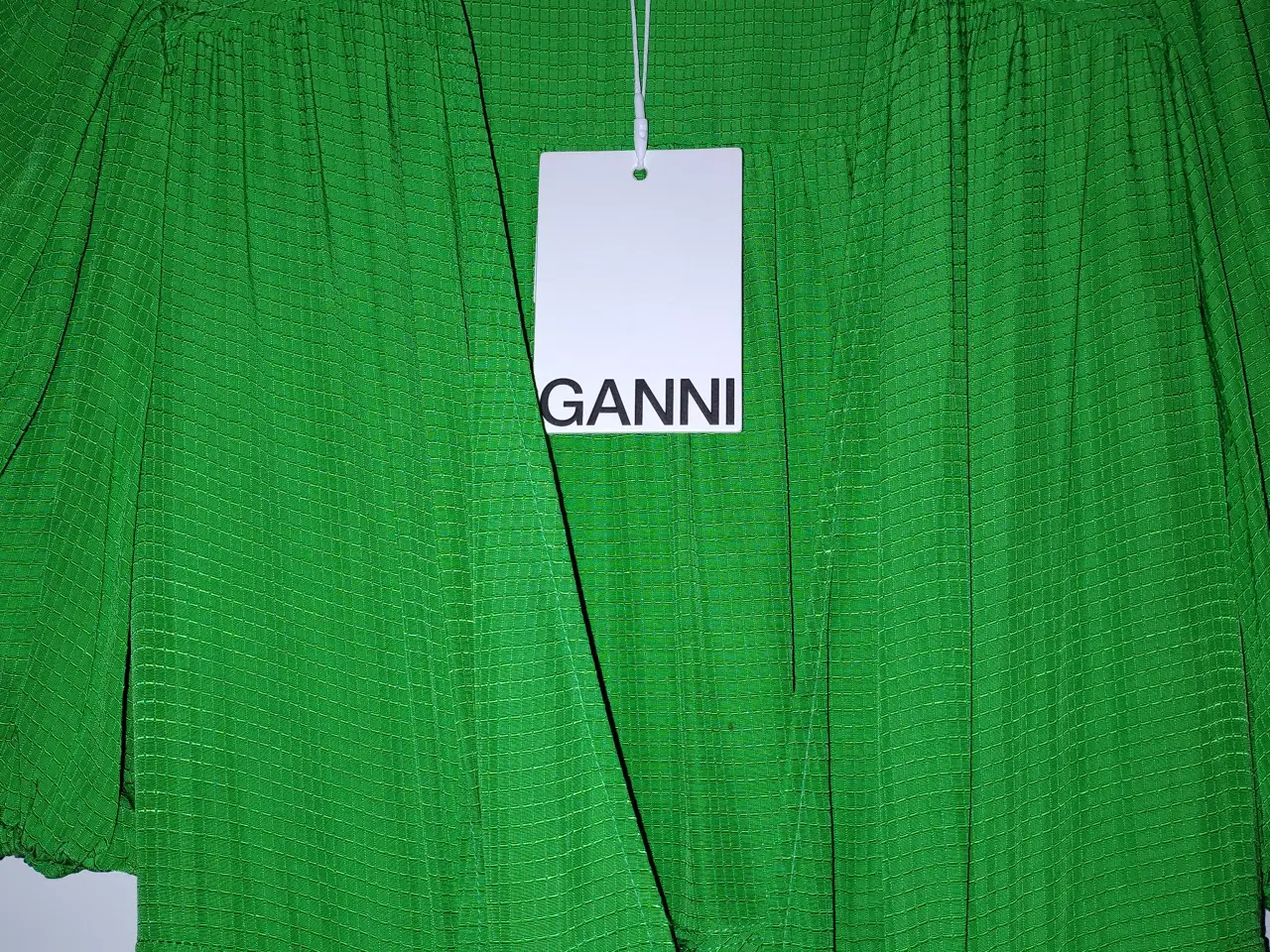 Billede 2 - Ganni ripstop slå-om-kjole kelly green