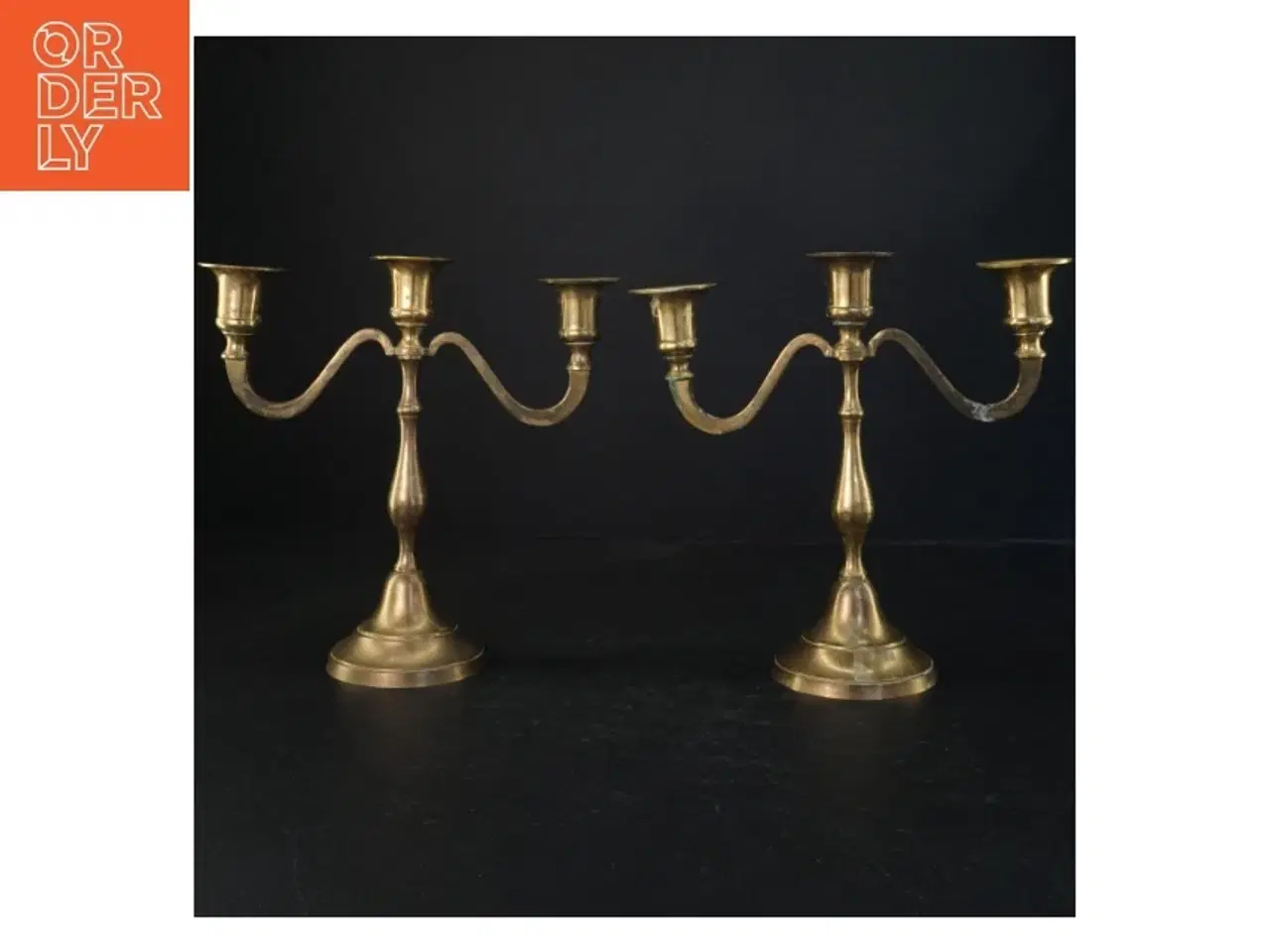 Billede 1 - Messing lysestager (str. 22 cm)