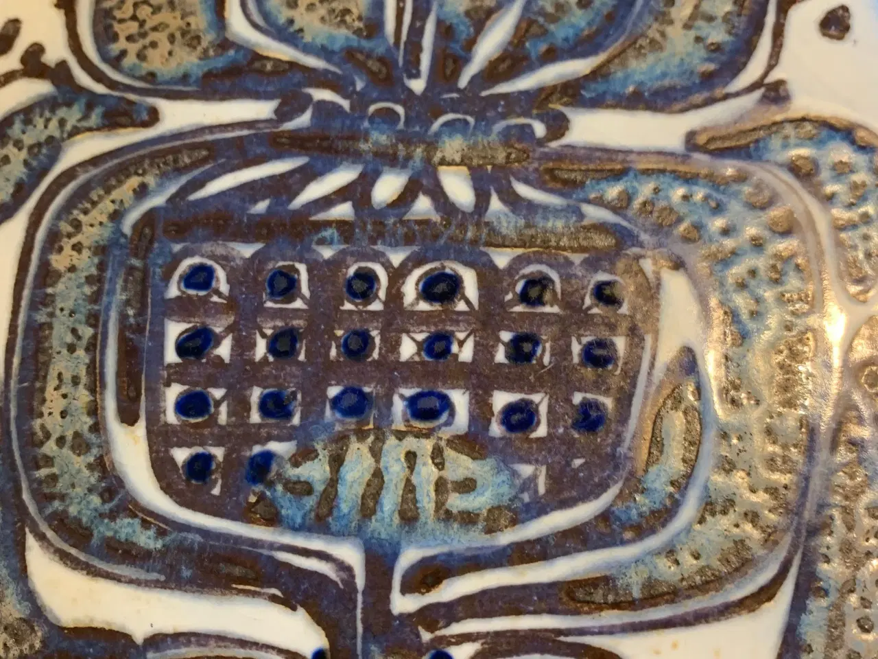 Billede 3 - Royal Copenhagen Fajance skål med blå dekoration