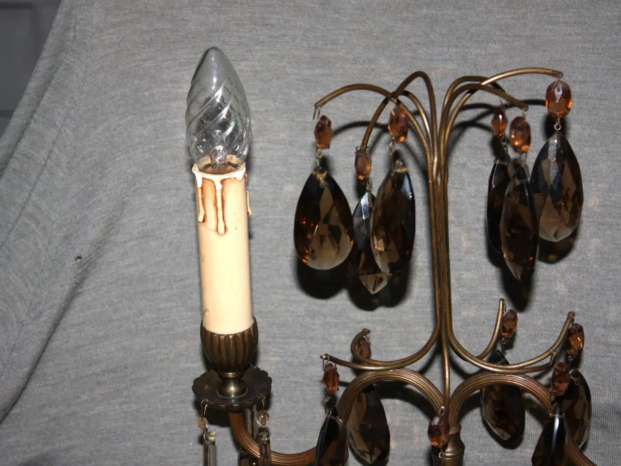 Billede 6 - Bordlampe med prismer antik