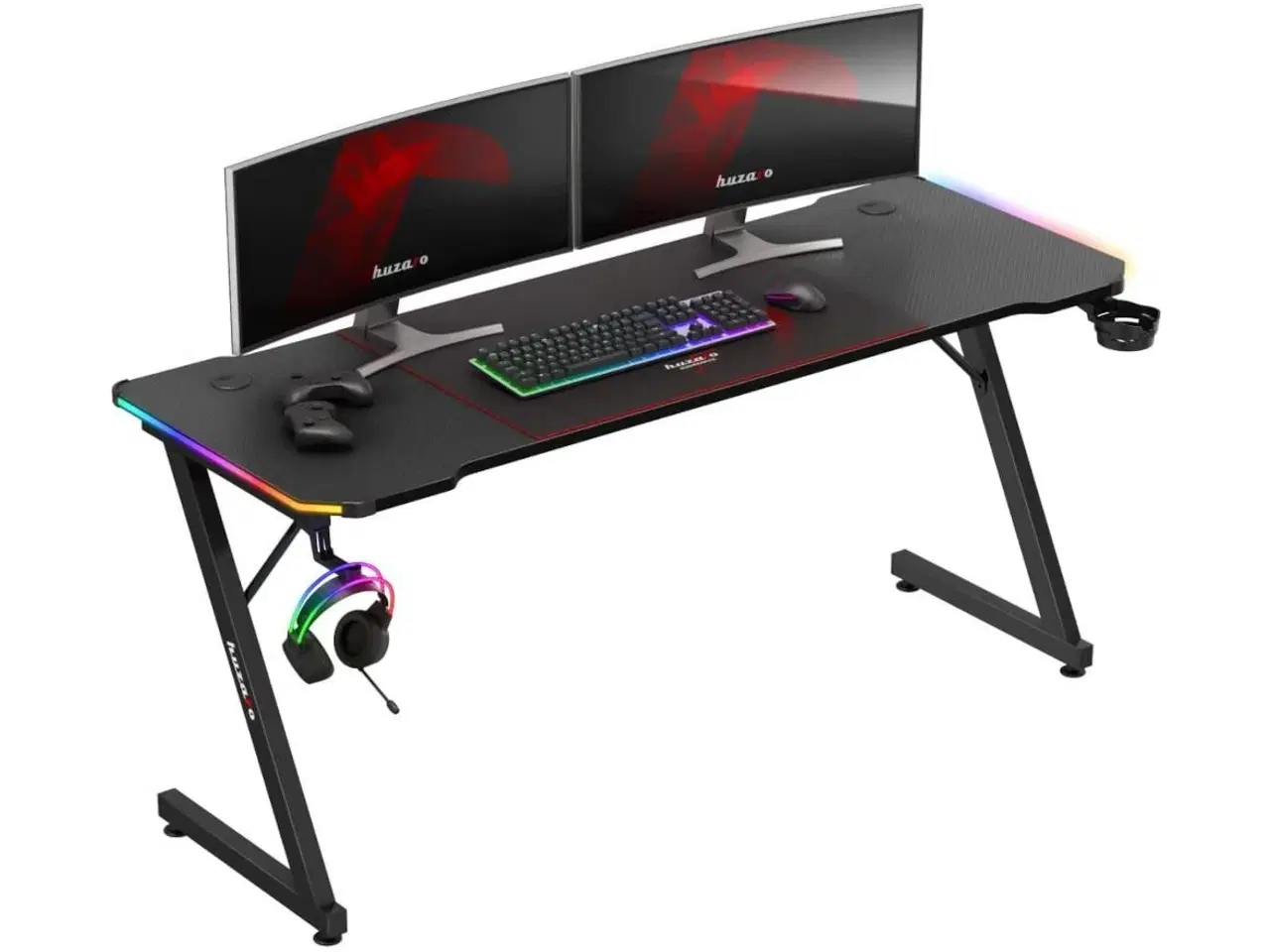Billede 6 - Gaming bord Huzaro Hero 4.8 RGB – sort, 160×60 cm