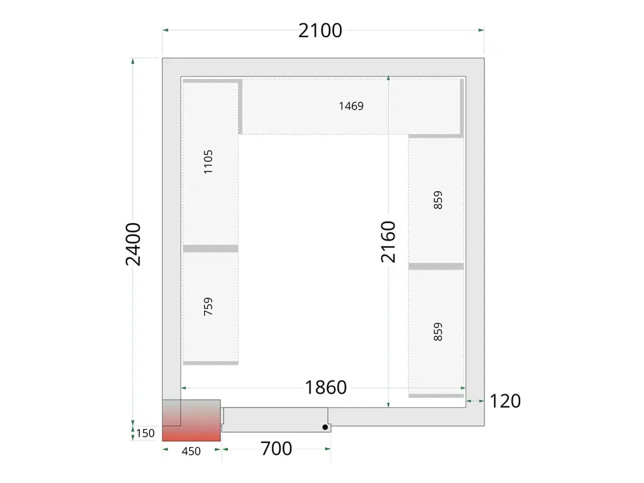 Billede 2 -  Tefcold Fryserum – 2100 x 2400 x 2200 mm