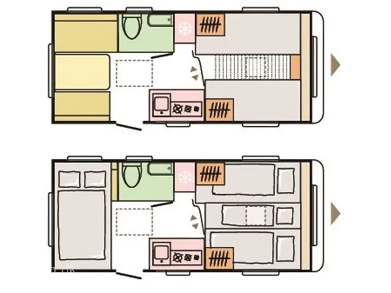 Billede 15 - 2024 - Adria Aviva 492 LU   Enkeltsenge m/udtræk og elevation, endesidde-gruppe, USB-stik,  142 l.  køleskab med fryser, tv-arm,