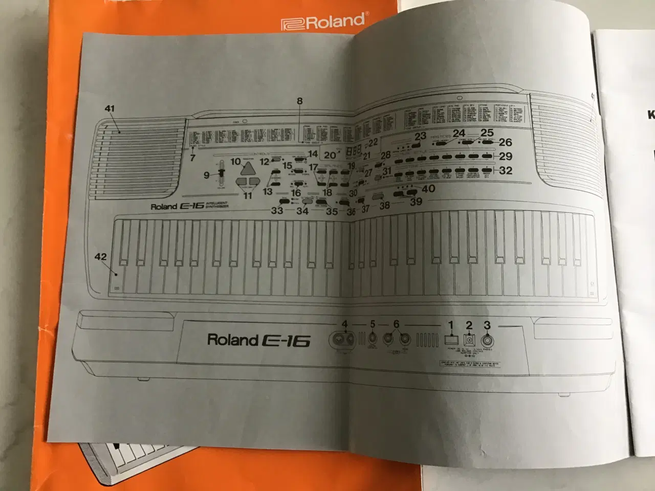 Billede 2 - Roland keyboard E16 manual brugsanvisning