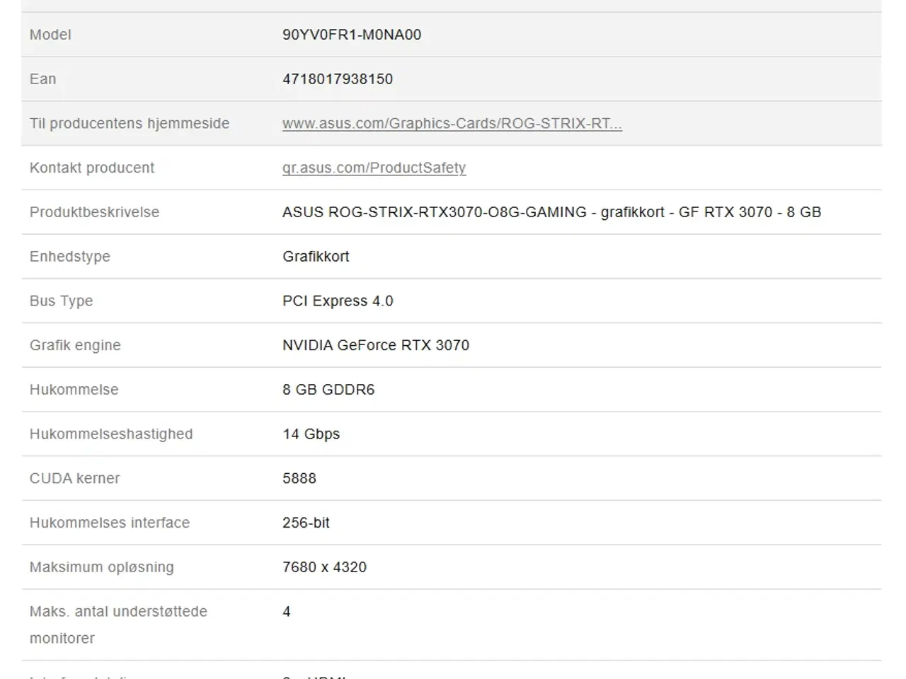 Billede 4 - Asus GeForce® RTX 3070 8GB ROG Strix