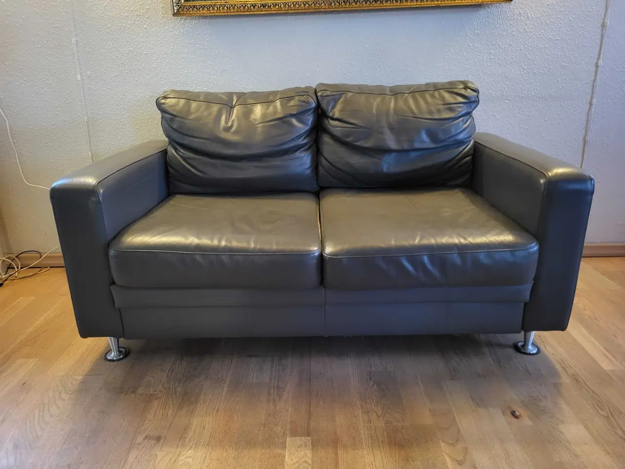 Billede 3 - Sofasæt i grå læder