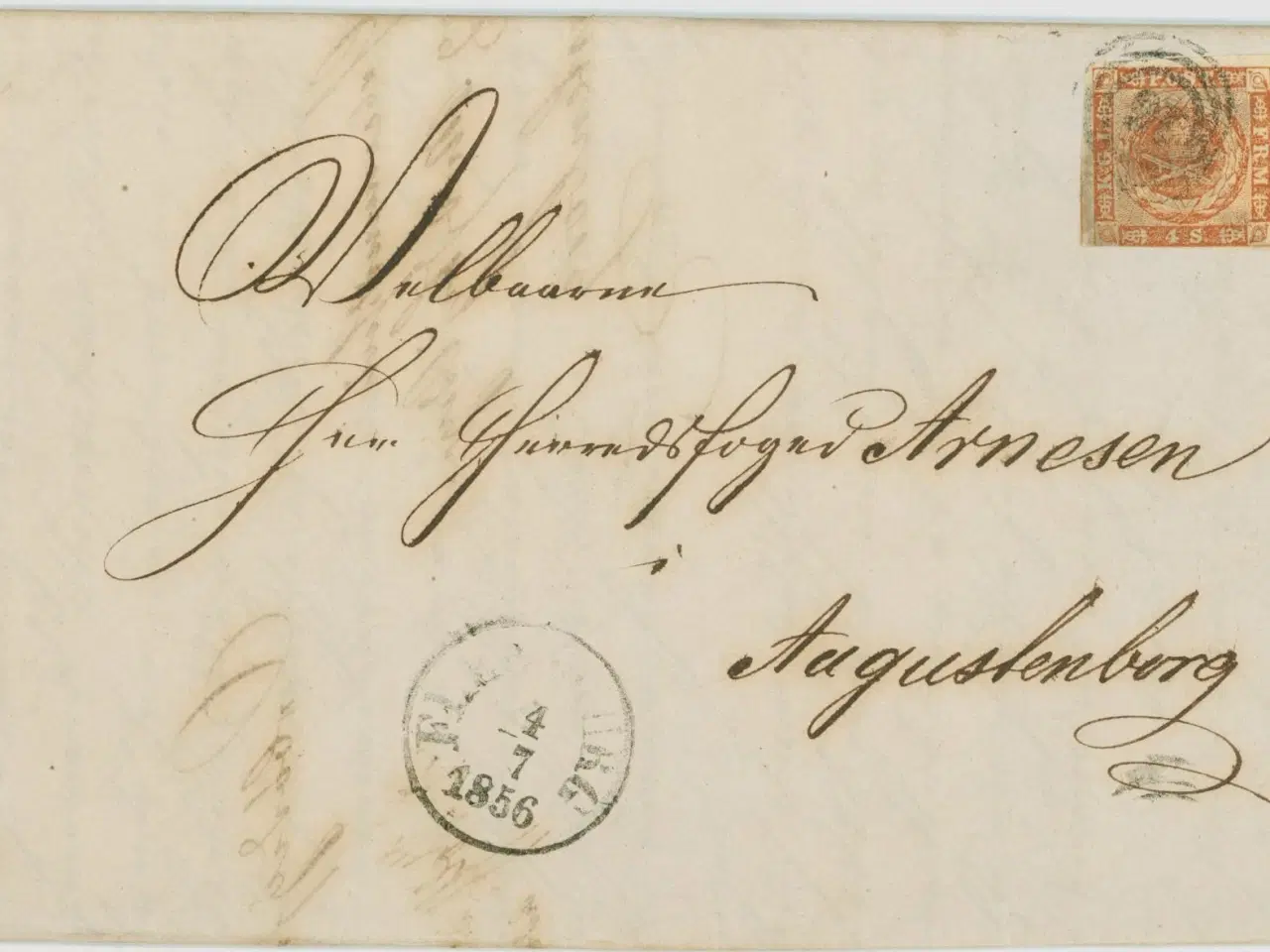 Billede 1 - 4 sk. 1854 på brev
