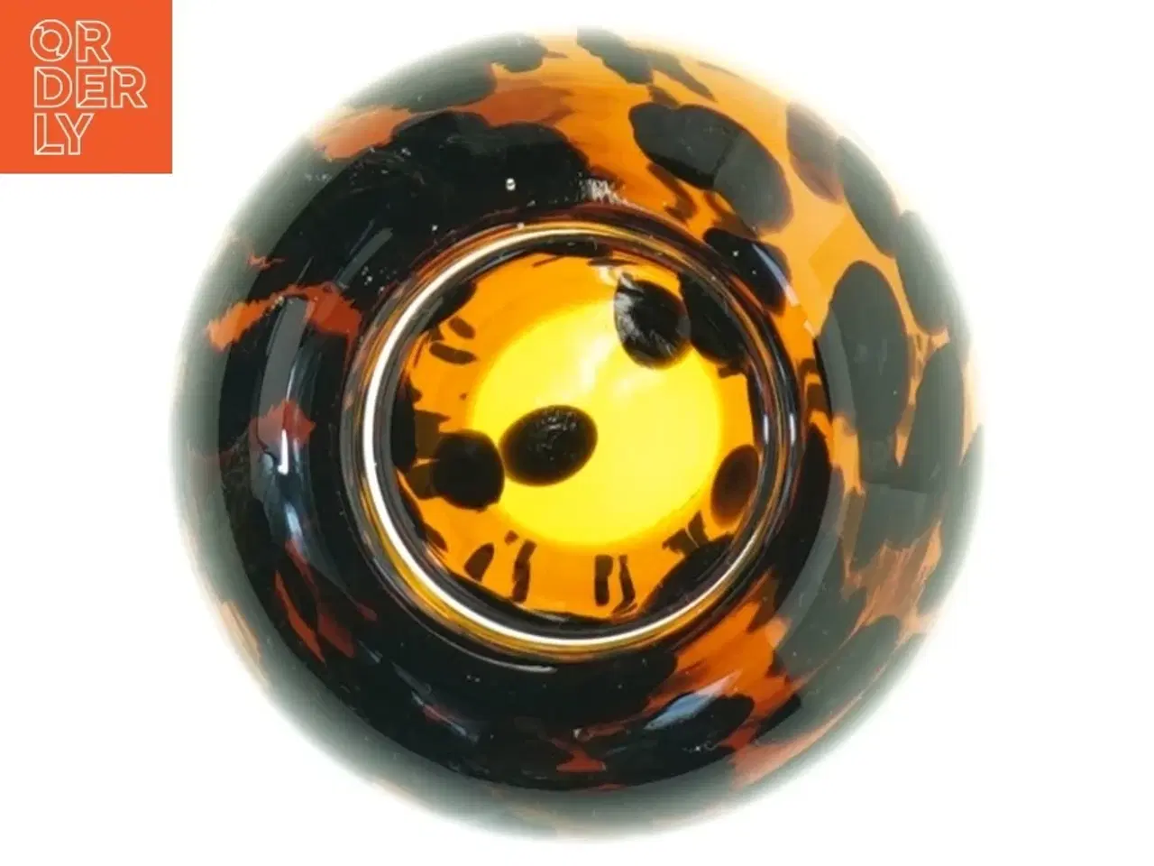 Billede 4 - Mundblæst Tigerstribet Glasvase (str. 8 x 8 cm)