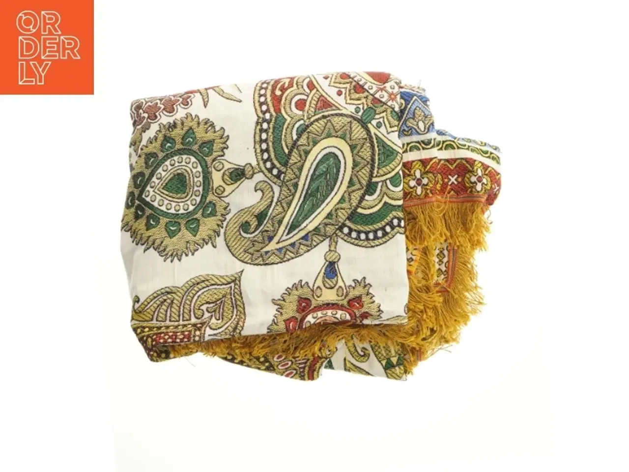 Billede 1 - Broderet sengtæppe med paisley-mønster (str. 220x125 cm)