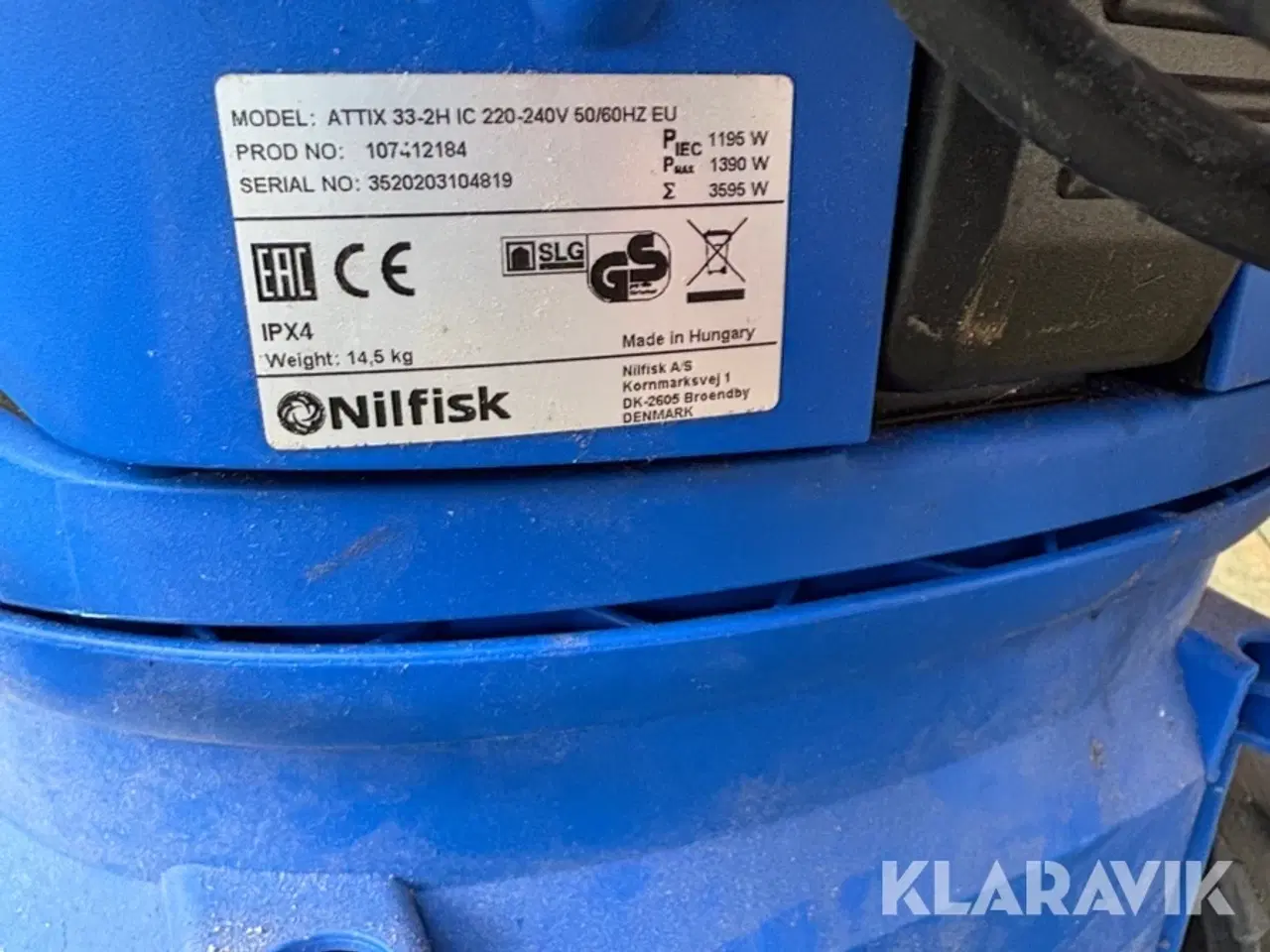 Billede 9 - Våd/tør støvsuger Nilfisk Attix 33 med hepa filter