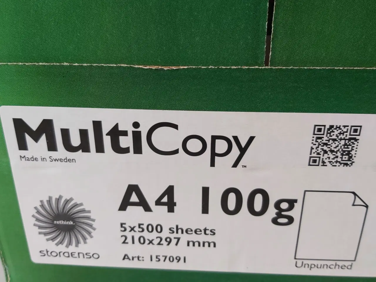 Billede 1 - Kopipapir, hvidt 100 g. A4, 500 ark