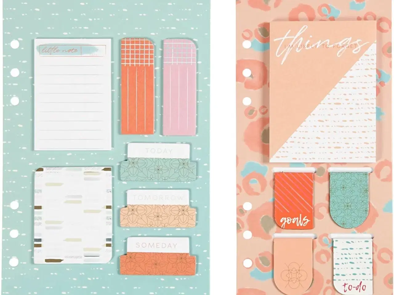 Billede 1 - Sticky Notes & Bogmærker - Guld, Rød, Koral, 2 Ark