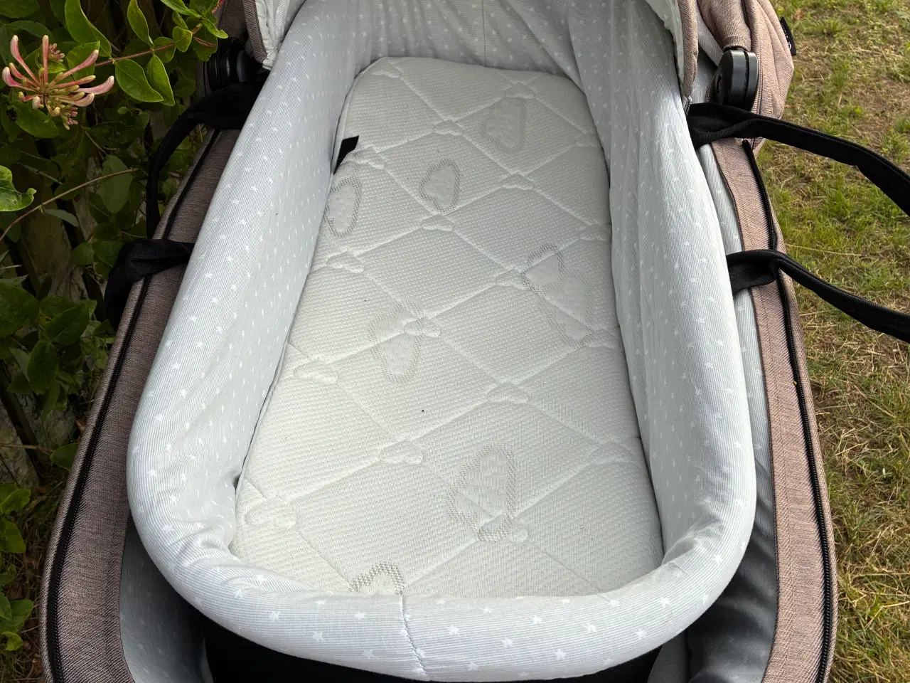 Billede 4 - Walnut Stork barnevogn med champagne stel