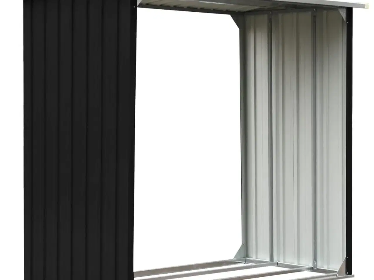Billede 2 - Brændeskur 172 x 91 x 154 cm galvaniseret stål antracitgrå