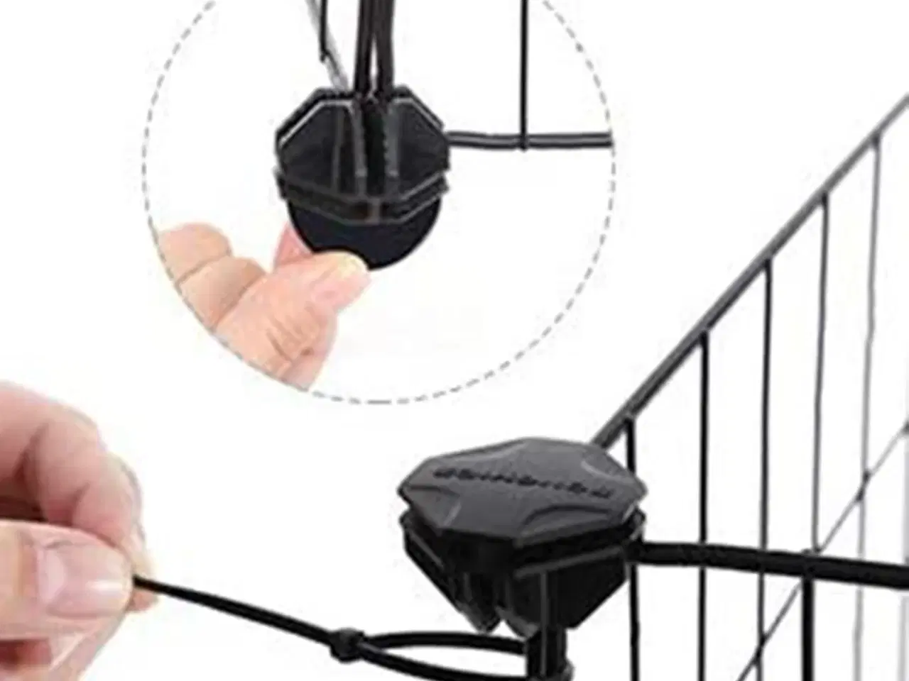 Billede 5 - Løbegård til smådyr indendørs kanin- og marsvinebur, modulær metalhegn, sort