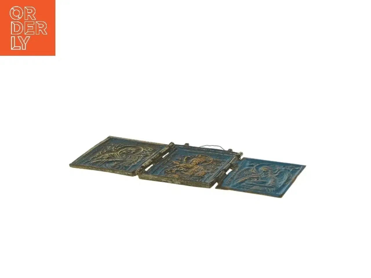 Billede 4 - Religiøs triptykon metal ikon (str. 7x6,5 cm)