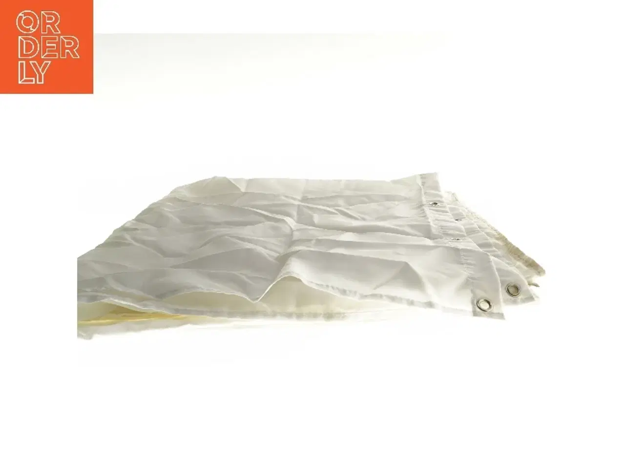 Billede 3 - Hvidt bruseforhæng med øskner (str. 170x170 cm)