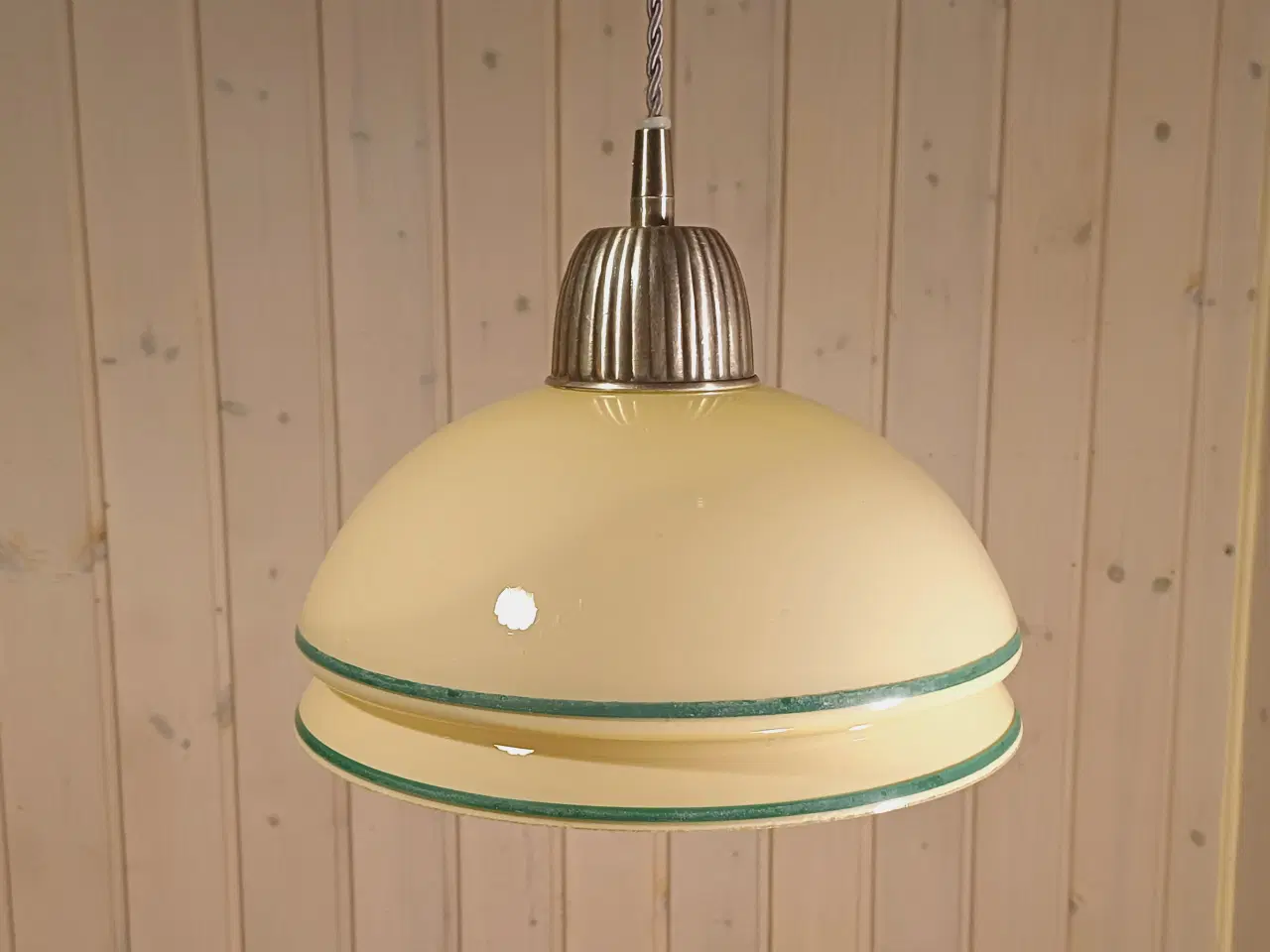 Billede 5 - Vintage/Retro loftlampe med glasskærm og bakelit