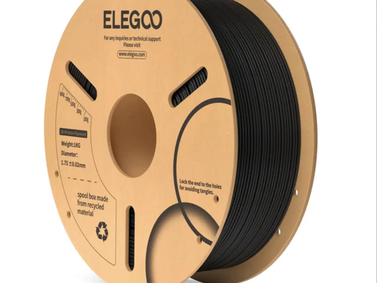 Billede 1 - ELEGOO PLA Black 1.75mm 1kg filament