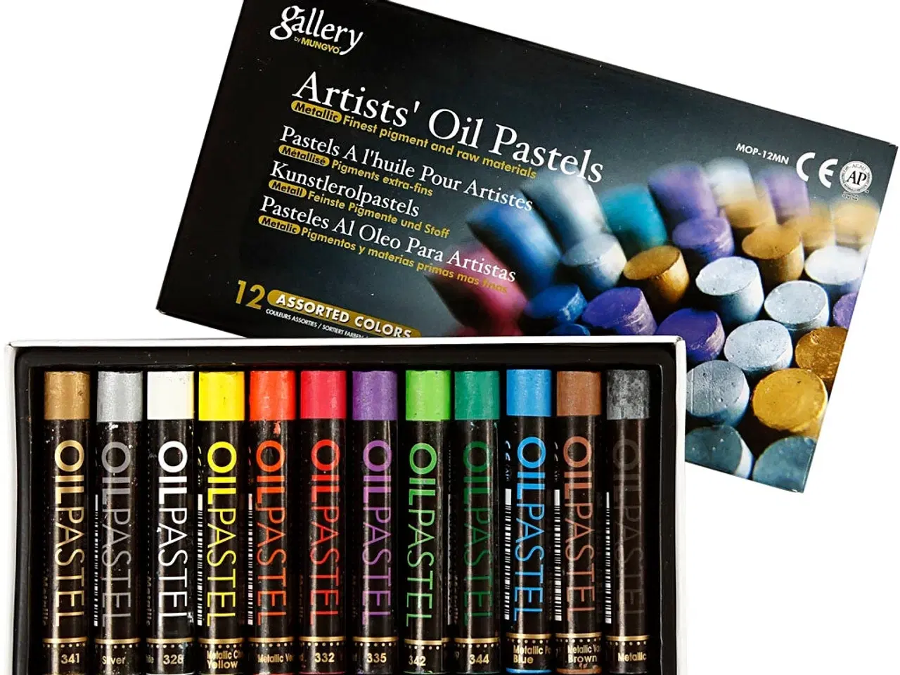 Billede 1 - Gallery Oliepastel, L: 7 cm, tykkelse 11 mm, metallicfarver, 12stk./ 1 pk.