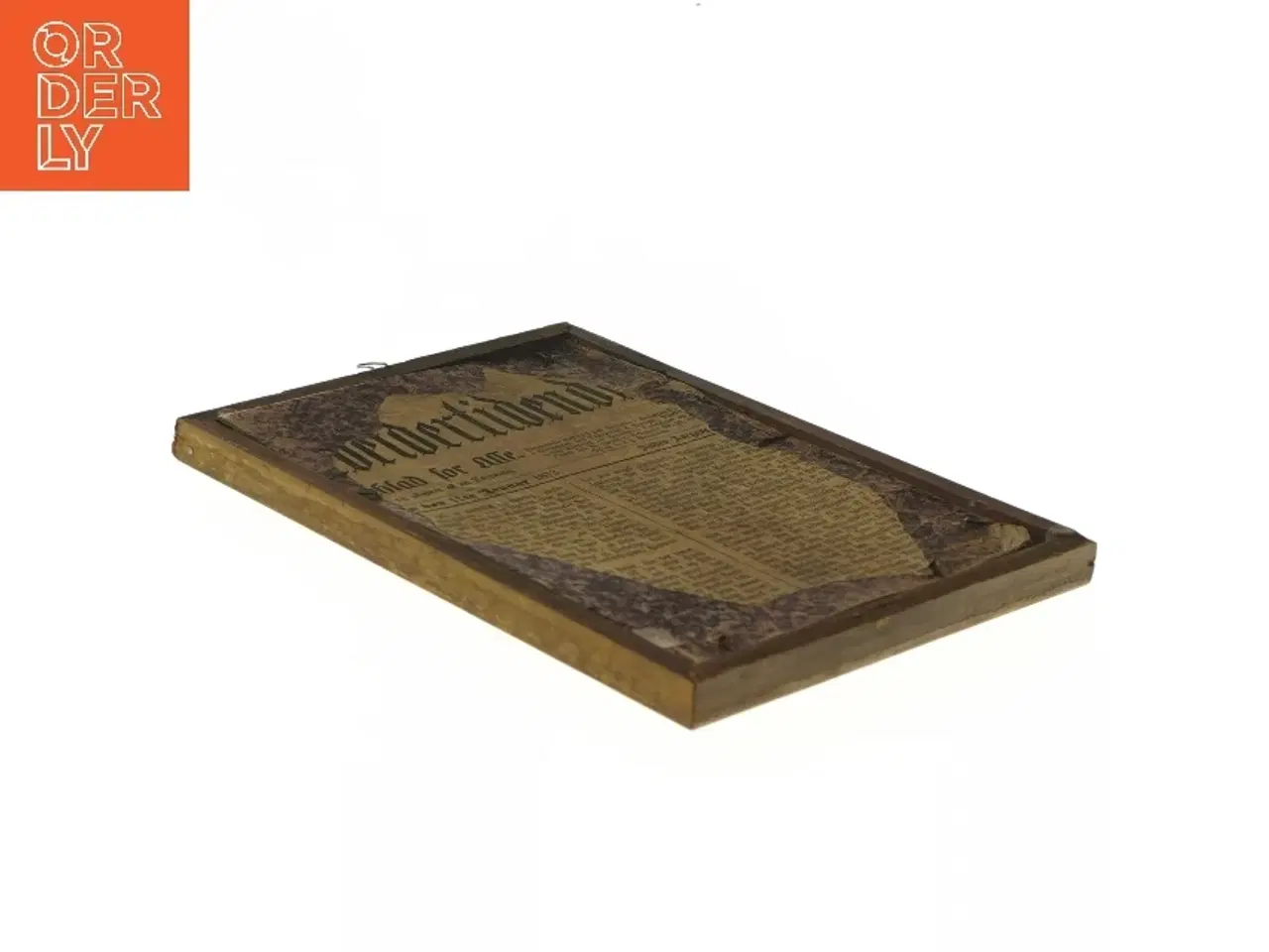 Billede 3 - Antik ramme med skitse og avisudklip (str. 17x23 cm)