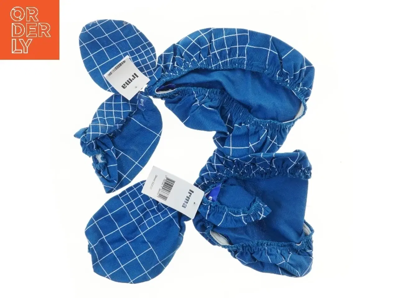 Billede 1 - Blå skotrekk med hvide tern fra Ima (str. 24x17x12 cm)