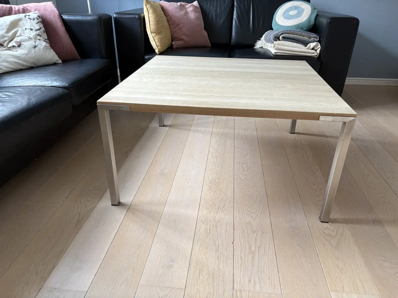 Billede 1 - Massivt sæbeh. eg med stål stel fra Hestbæk